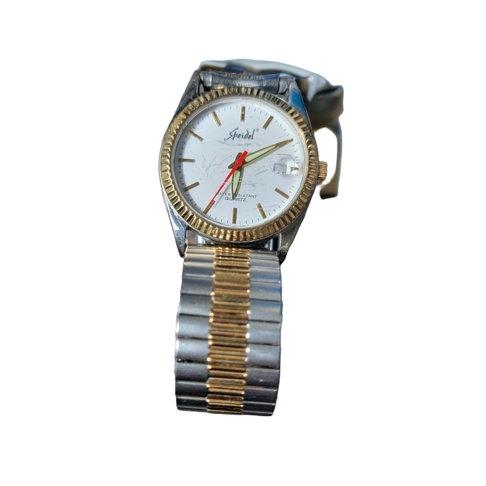 Vintage Speidel Quartz Silver and Gold Stretch Watch